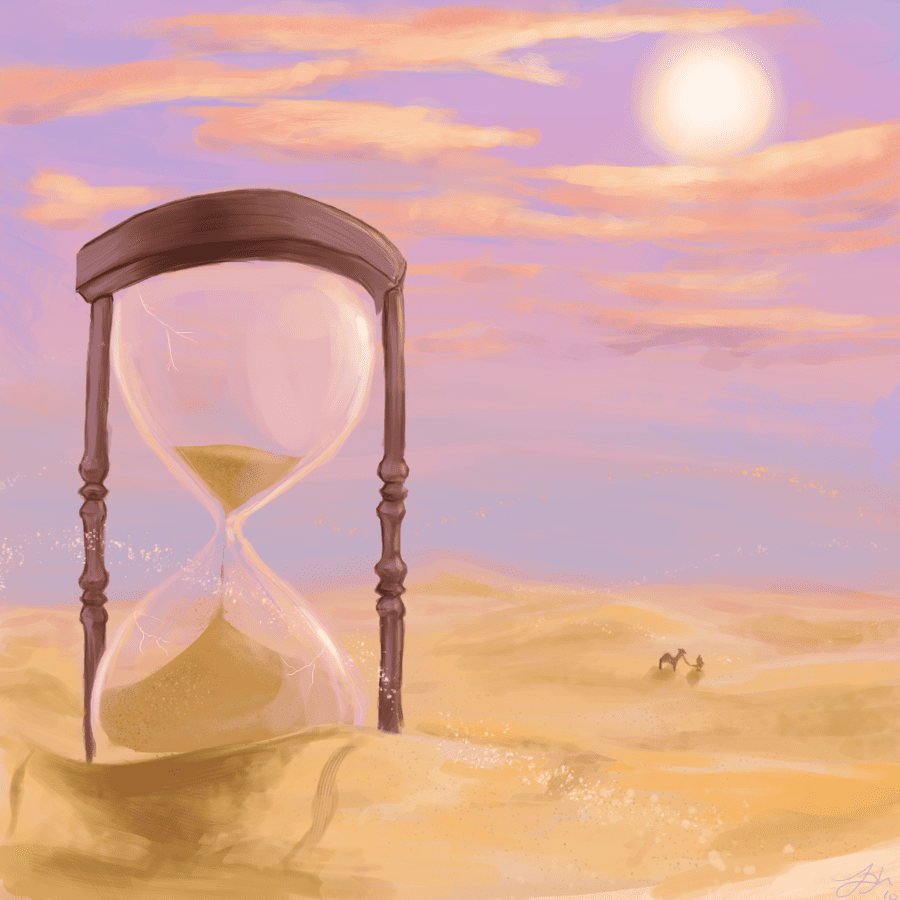 Песочные часы с человеком