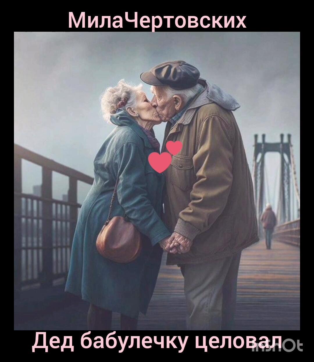 Дед бабулечку целовал