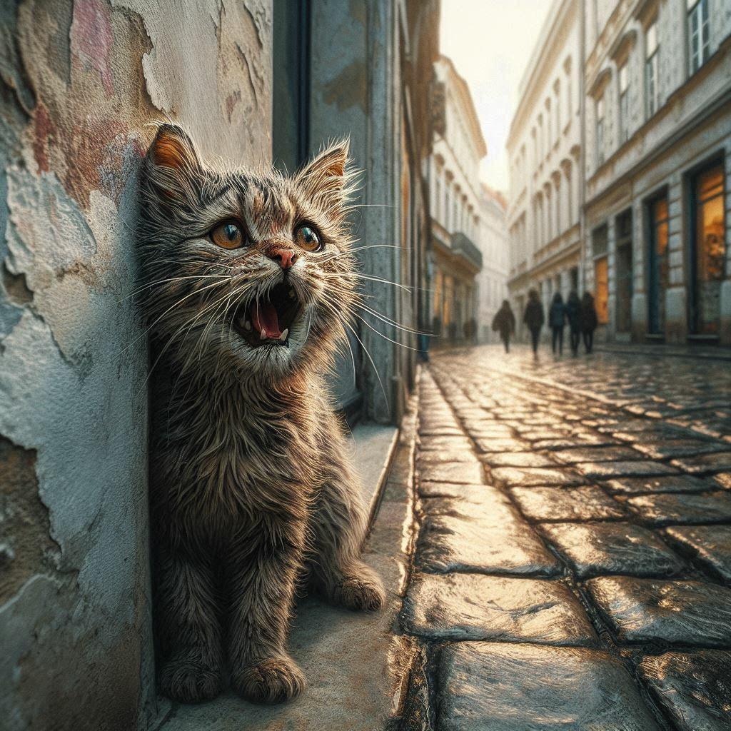 На розі вулиць Гоголя та Гофмана плакала киця