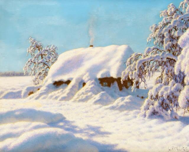 заснеженный домик