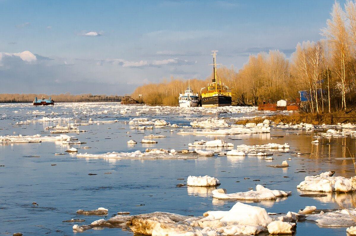 Красноярск Енисей река ледоход
