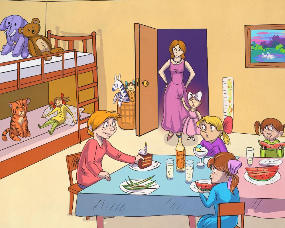 Мамаша пришла в гости. Гости иллюстрация. С.жетная картина в гостях. Дети в гостях. В семейном кругу иллюстрации.
