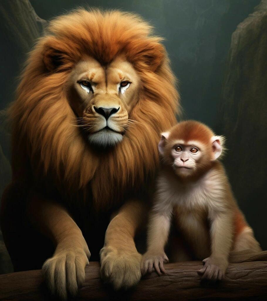 Лев и мартышка