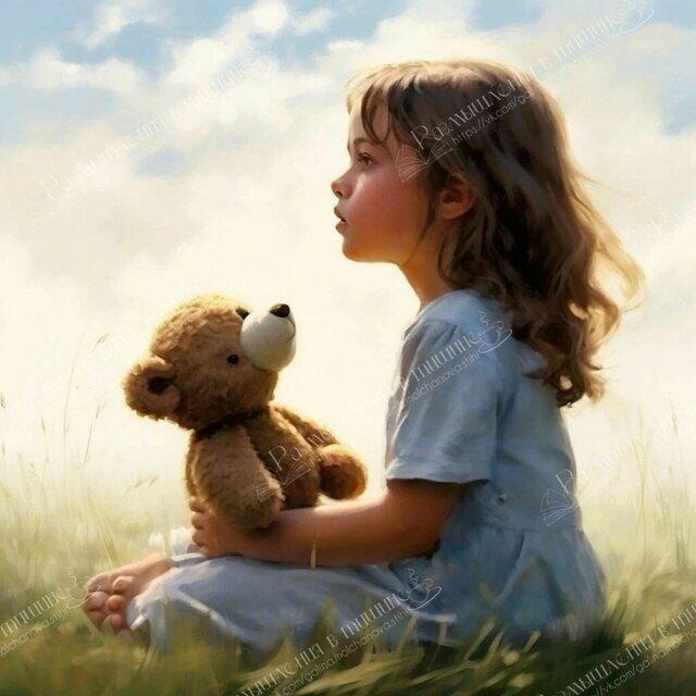 Сидит девчушка