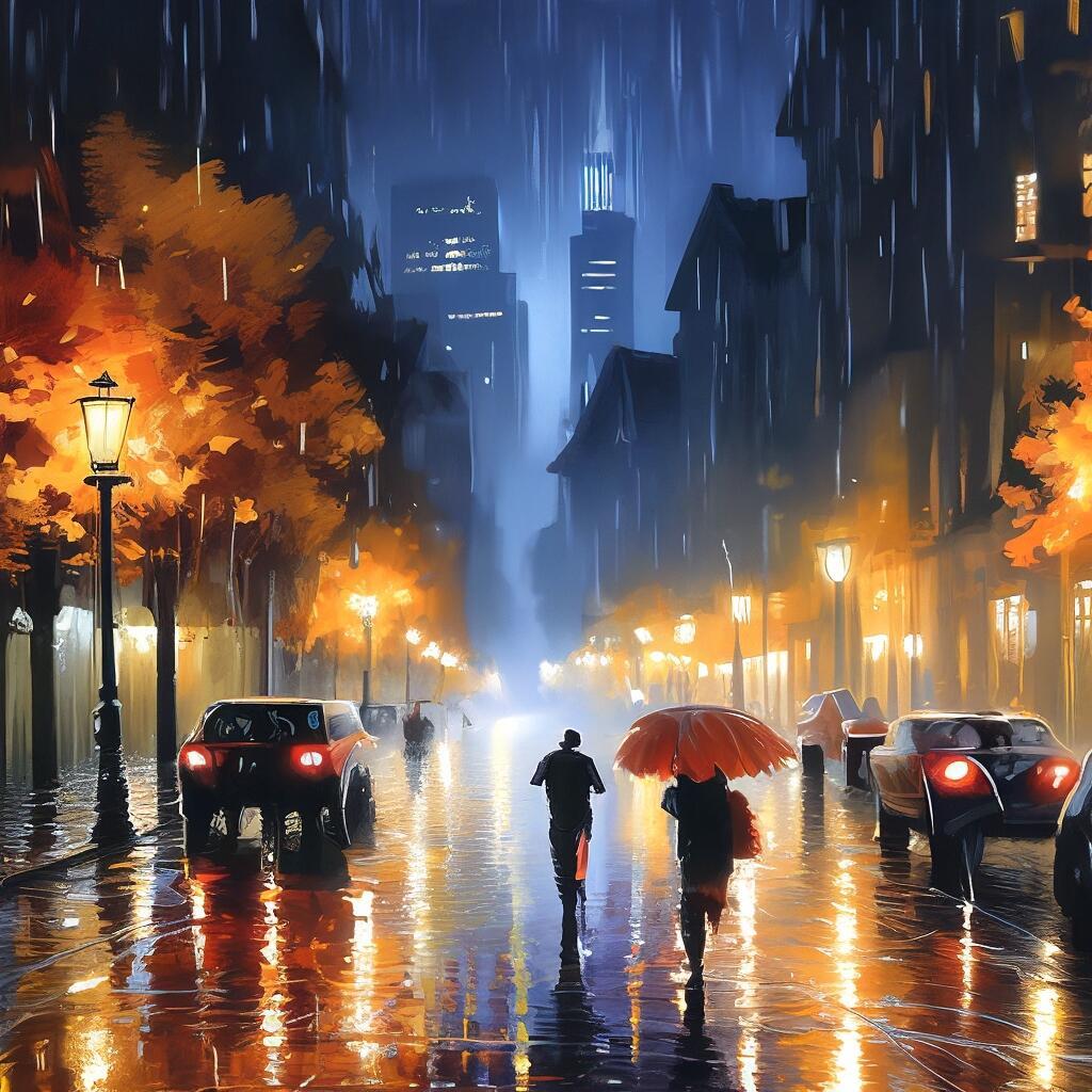 Осенний дождь над городом завис