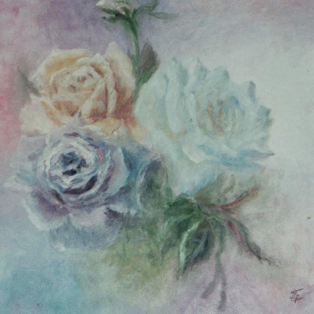 Пишу разноцветные розы