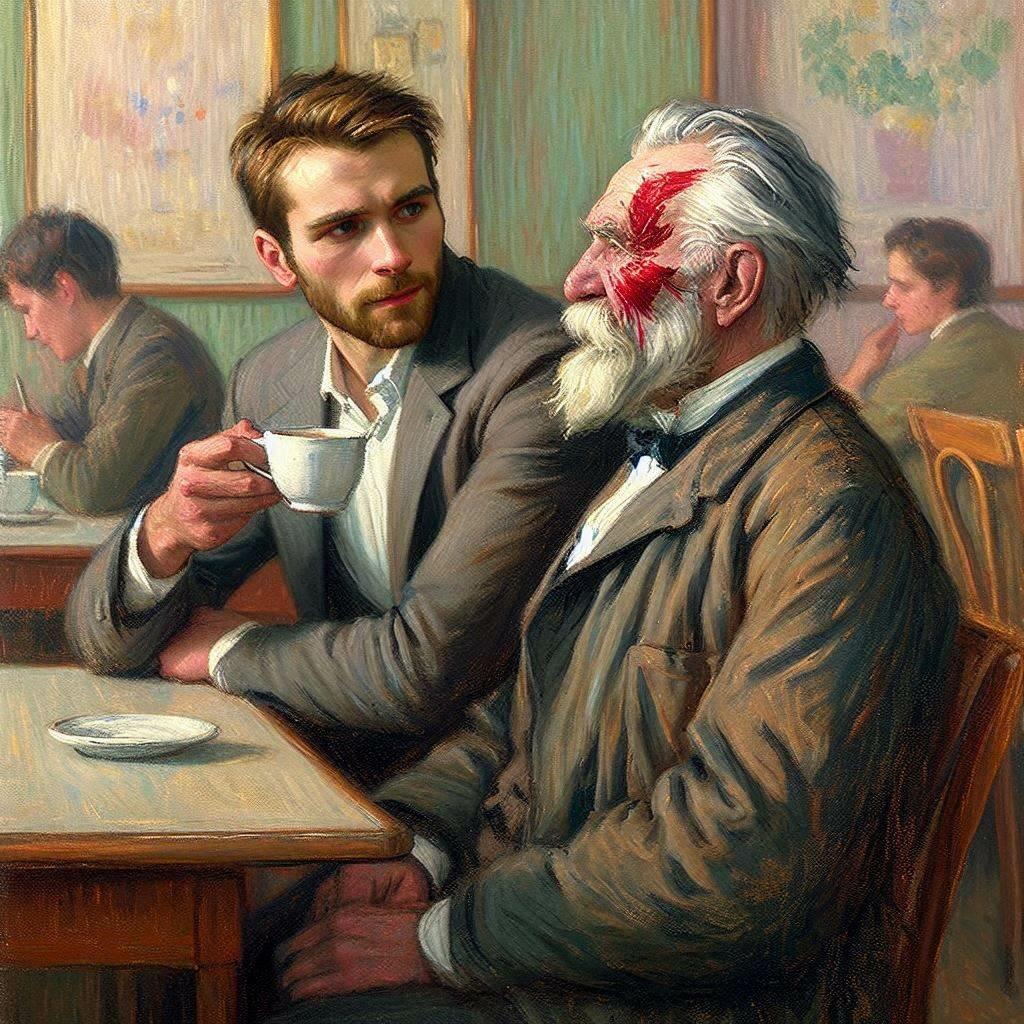 Чоловік з родимими плямами у формі метелика