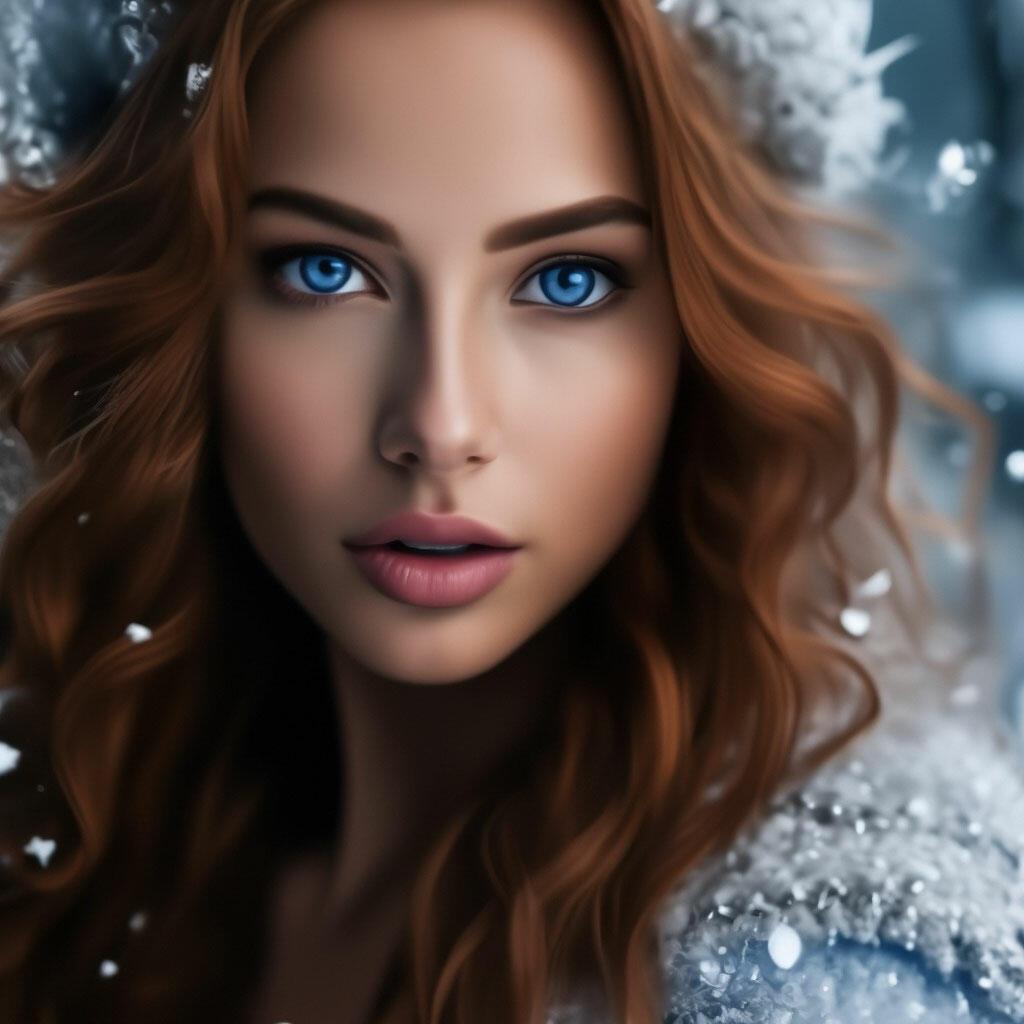 ГРИВА РЫЖИХ ВОЛОС С БИРЮЗОВЫМИ ГЛАЗАМИ