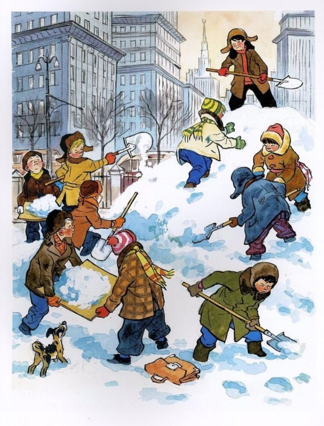 Вот бы в детстве оказаться снежною зимой!