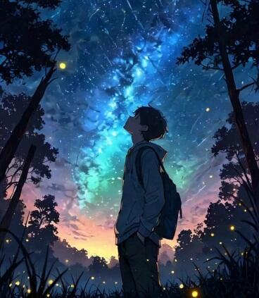 Худ и юн. В руках — тетрадка.