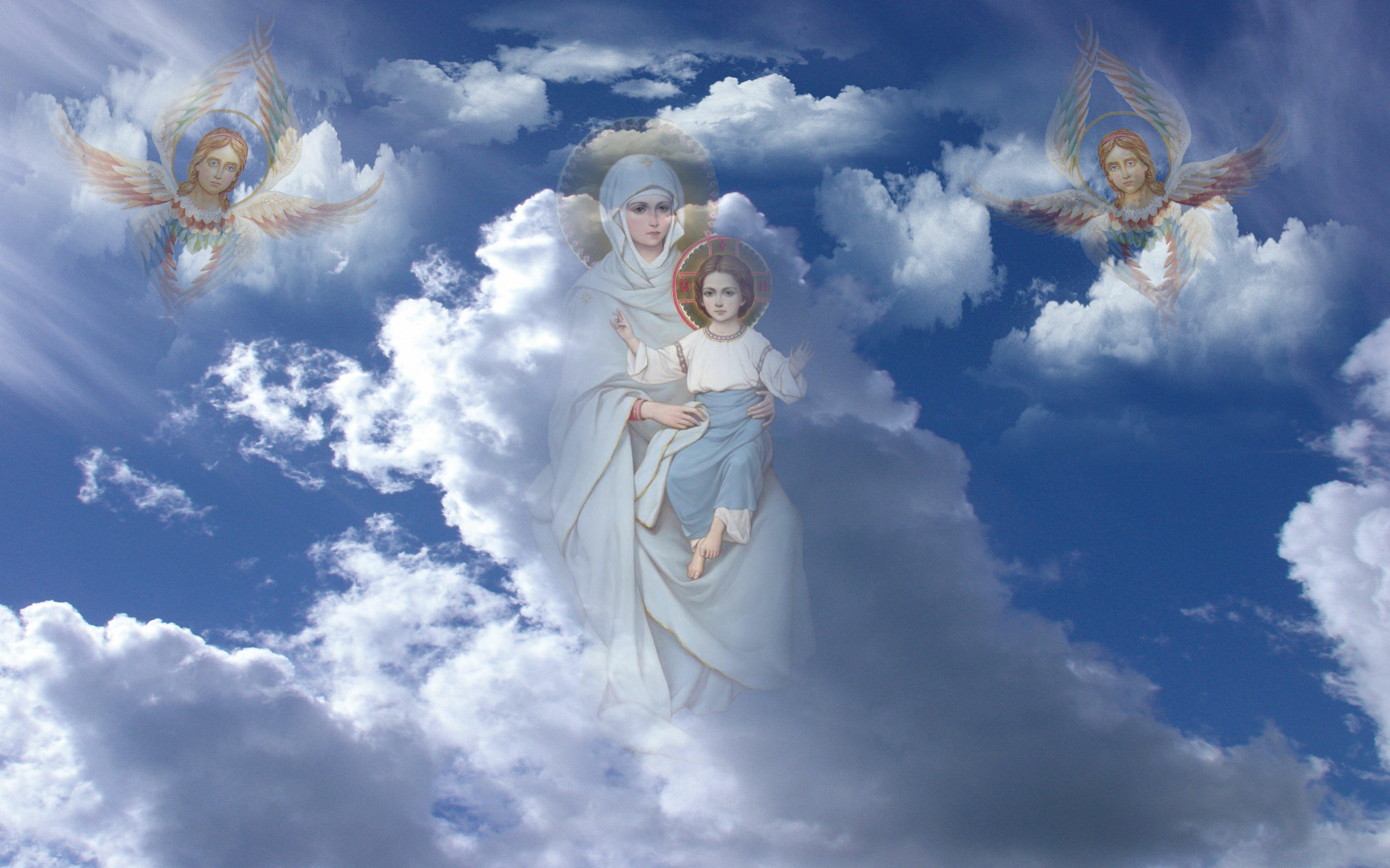 Православные открытки с ангелами. Благовещение Иисуса Христа. Небесные ангелы. Ангел в небе. Ангел в небесах.