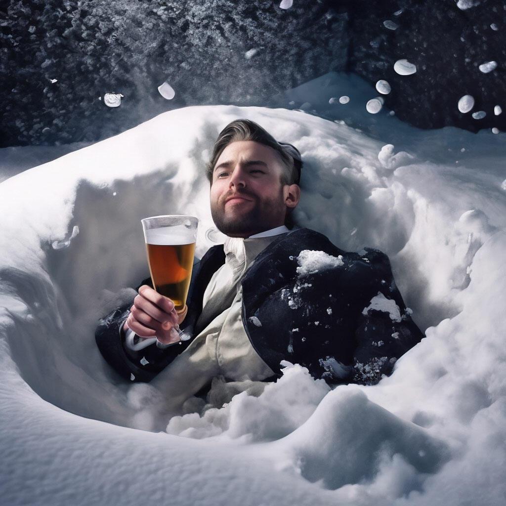 Лежу в сугробе...