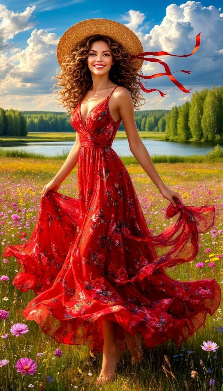 Красное платье