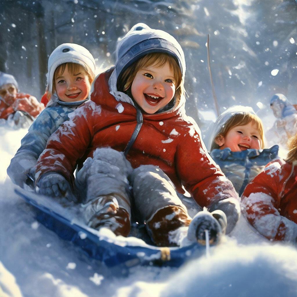 Как карапузы Артёмка и Анютка ходили с папой на горку..