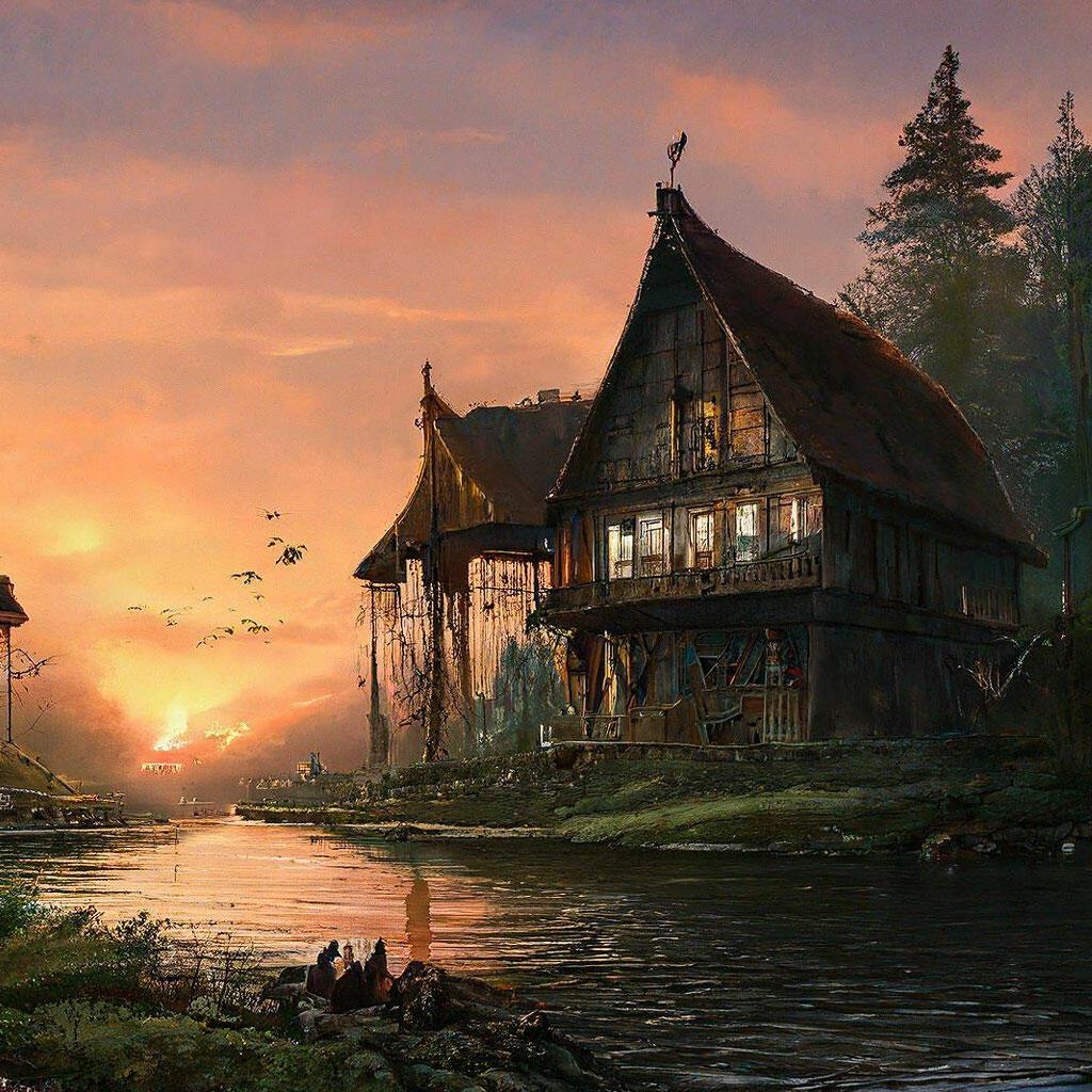 Старинный дом над тихою рекой