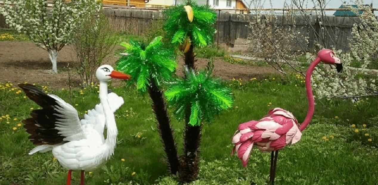 Цапля и фламинго