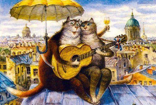 Залезли с Васькой мы на крышу